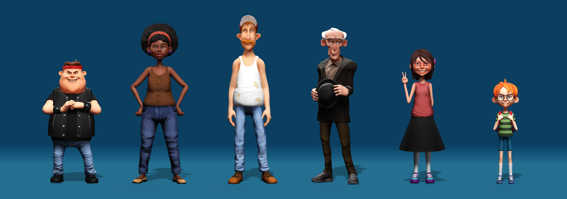 cartoon character-body shapes in clothes