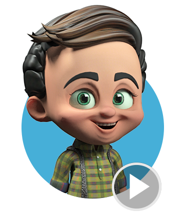cartoon character-Andy-facial expression video