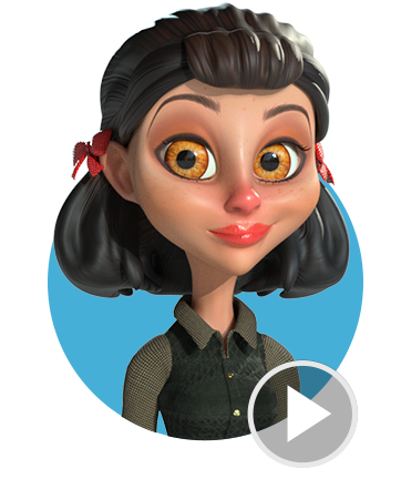 cartoon character-Sophia-facial expression video