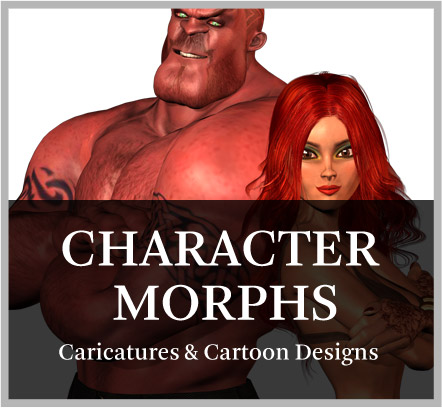 cartoon designs and caricatures - character morphs