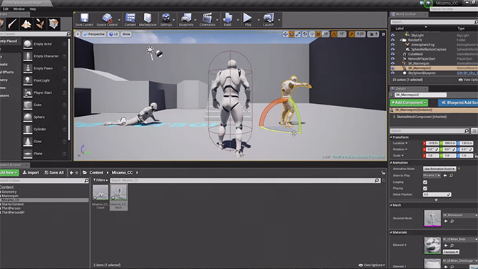 make a charecter and animate it and import to unreal