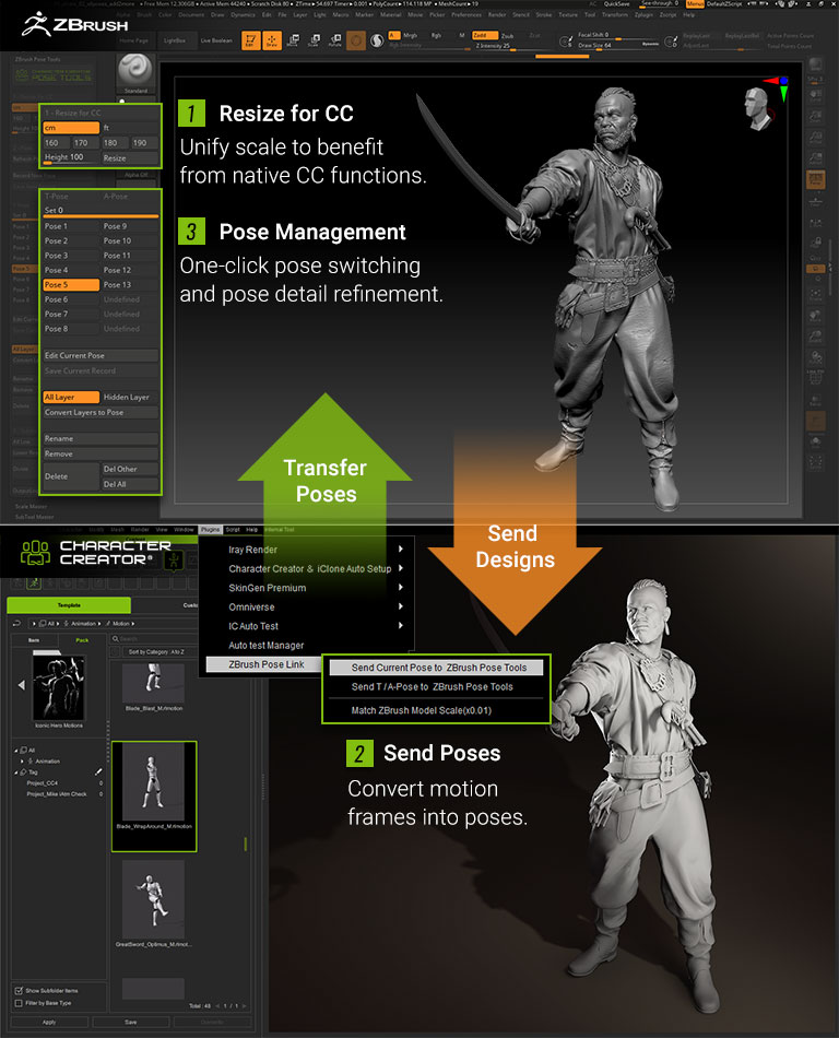 Pose Characters in ZBrush