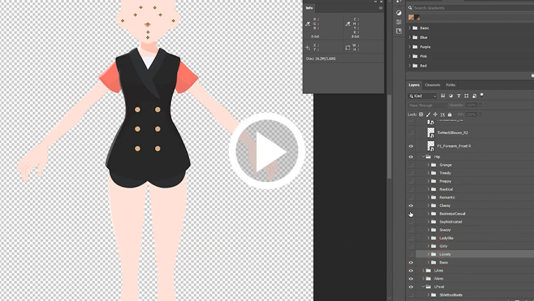 2d clothes animation - change skin color