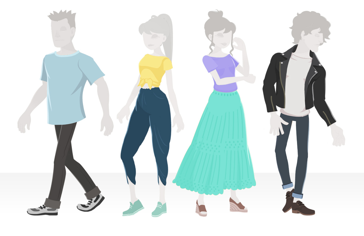 2d clothes animation - casual outfits