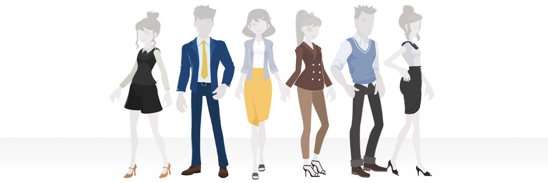 2d clothes animation - office outfits