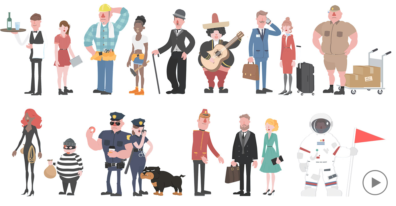 Different Character Body Styles for Occupations