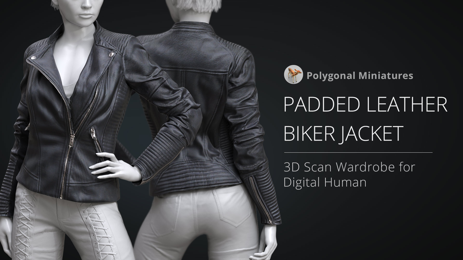 Padded Leather Biker Jacket