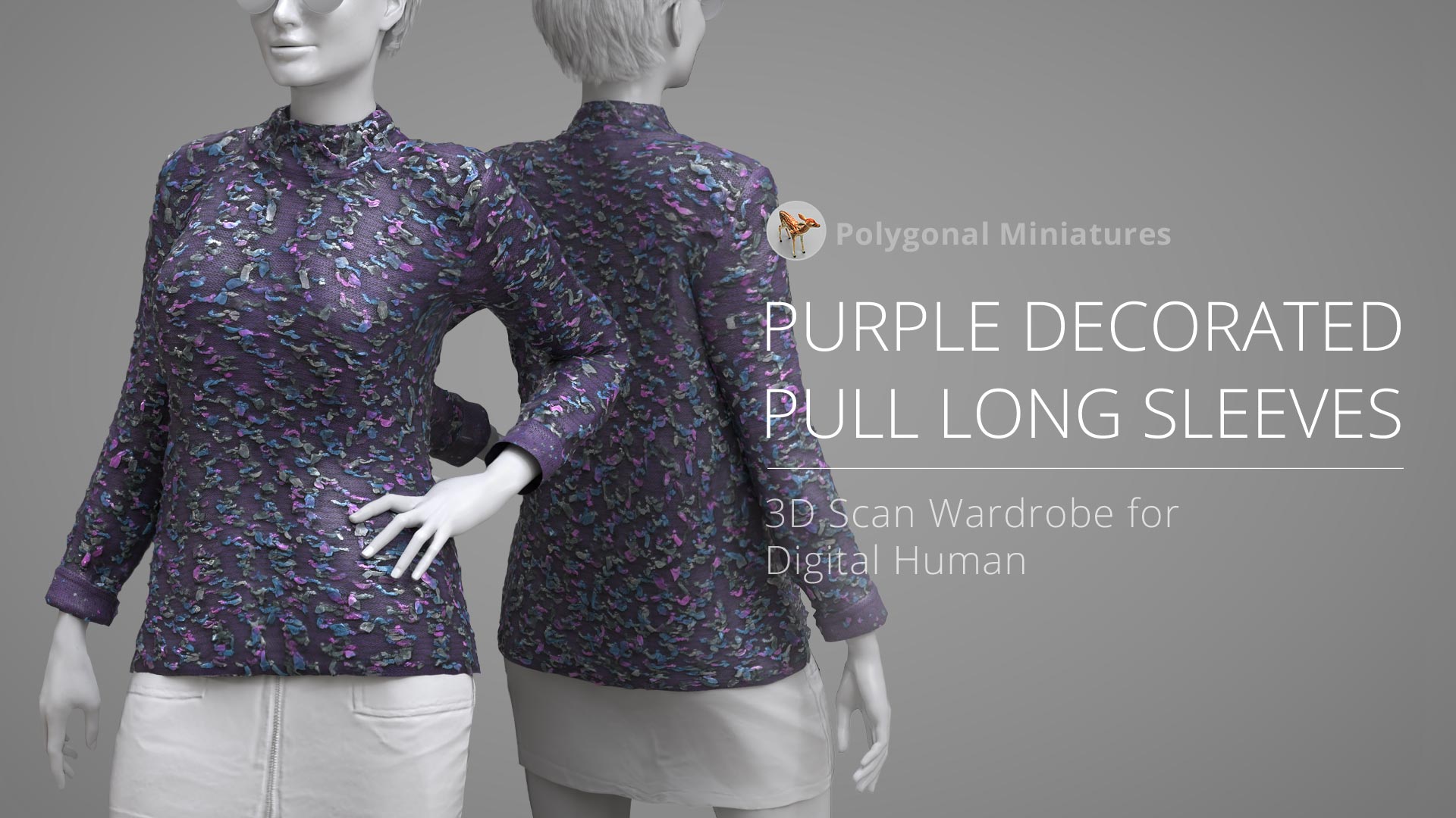 Purple Decorated Pull Long Sleeves