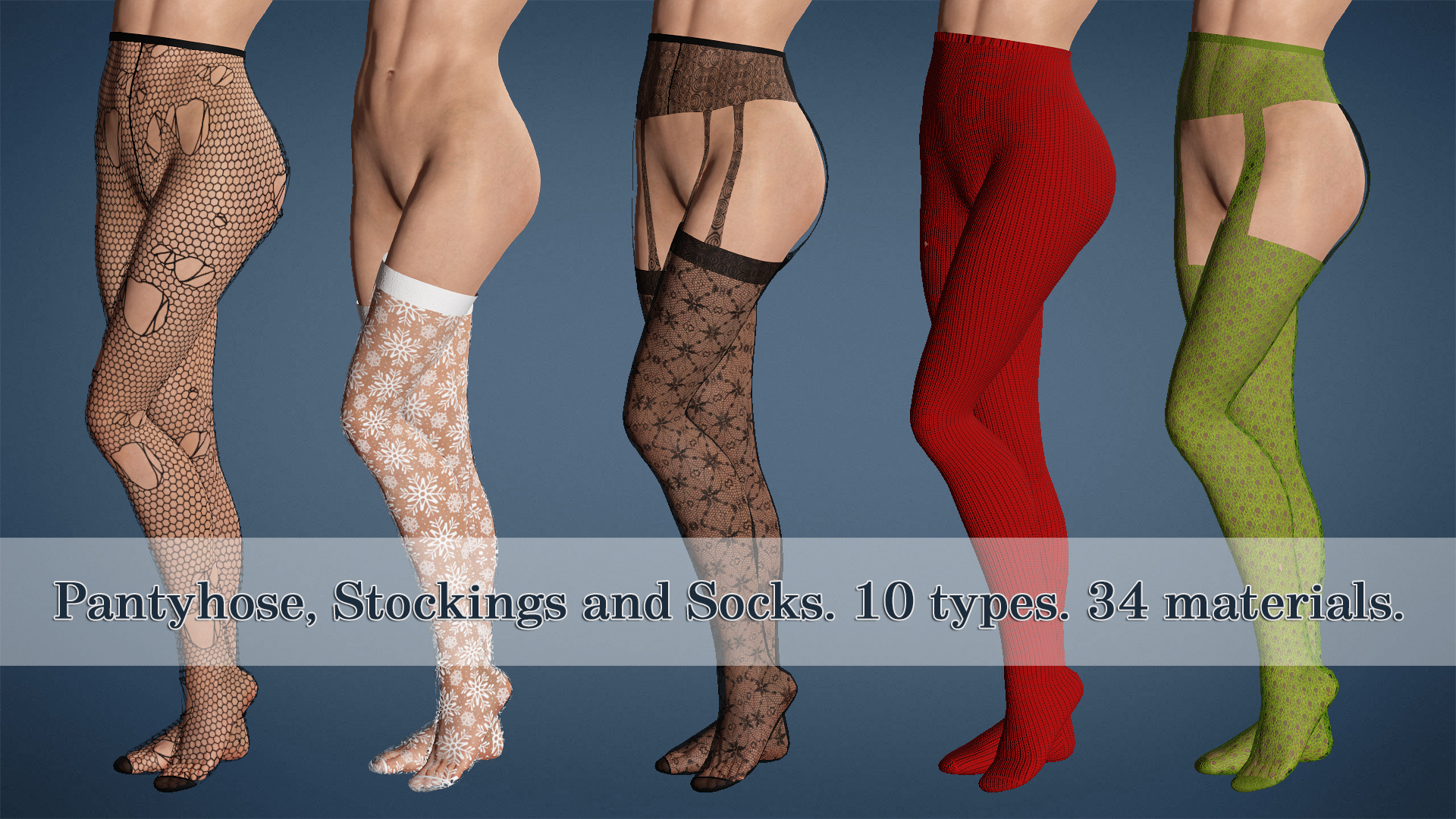 Pantyhose, Stockings and Socks. 10 types