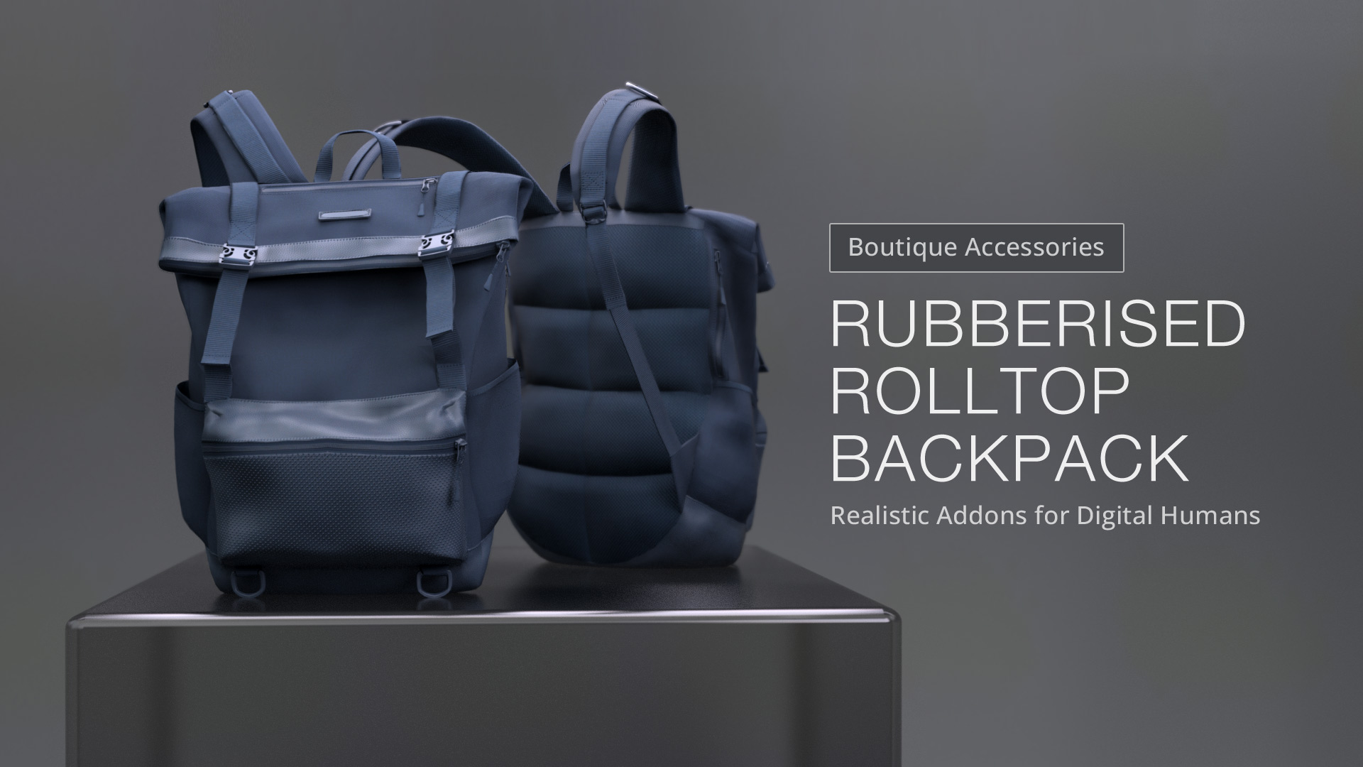 Rubberised Rolltop Backpack