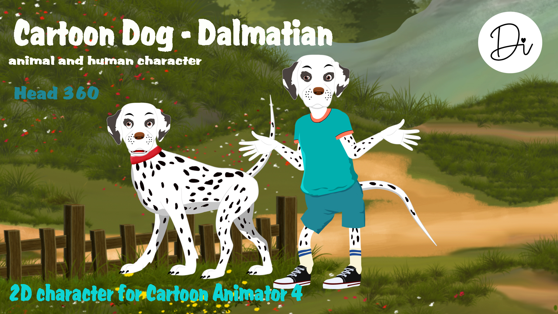 Cartoon dog Dalmatian