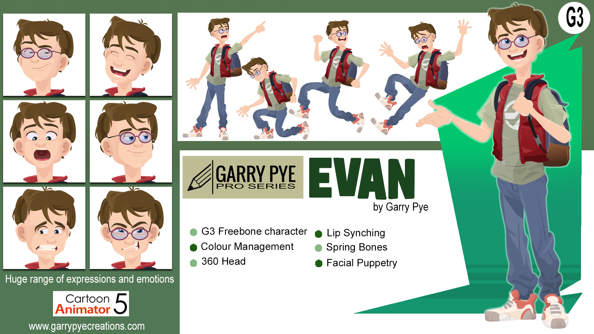 Pro Series - Evan - Cartoon Animator/Actor - Reallusion Content Store