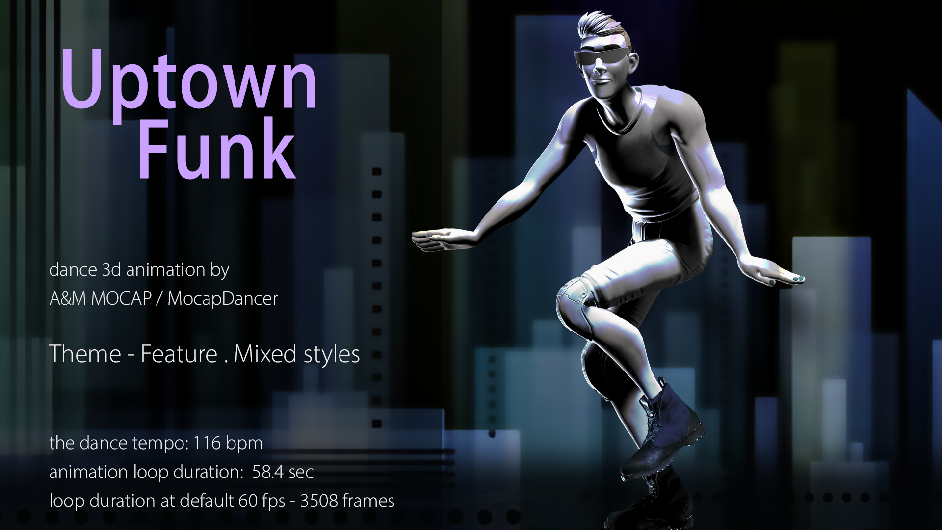 A&M - Uptown Funk (116bpm) - dance animation