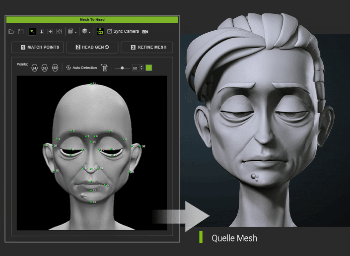 3D-Kopf aus Fotos erstellen, Headshot 2