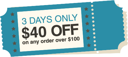 3 Days only -$40 off on any order over $100